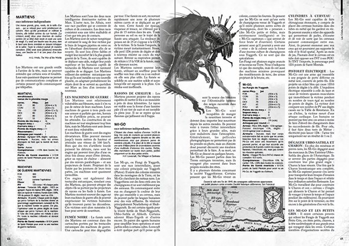 Extrait du manuel du gardien pour L'Appel de Cthulhu 7e édition