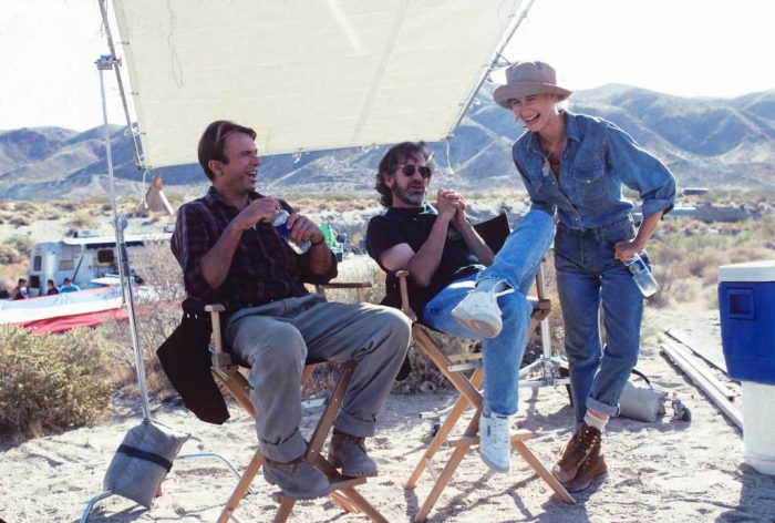 Steven Spielberg sur le plateau de Jurassic Park